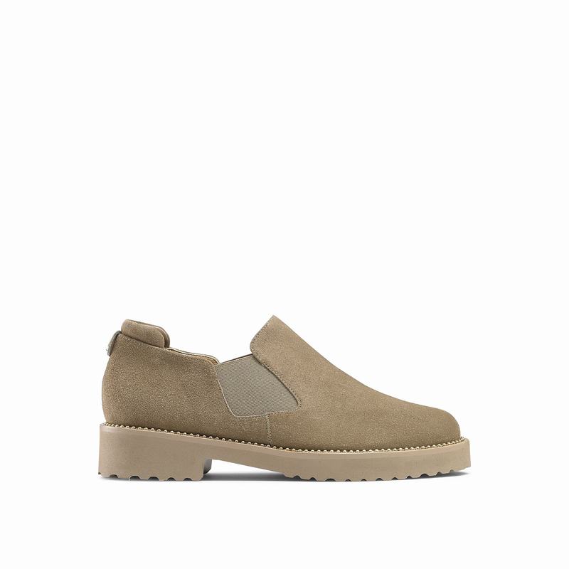 Brown Russell And Bromley Grid Women's Loafers | ZOP978DY