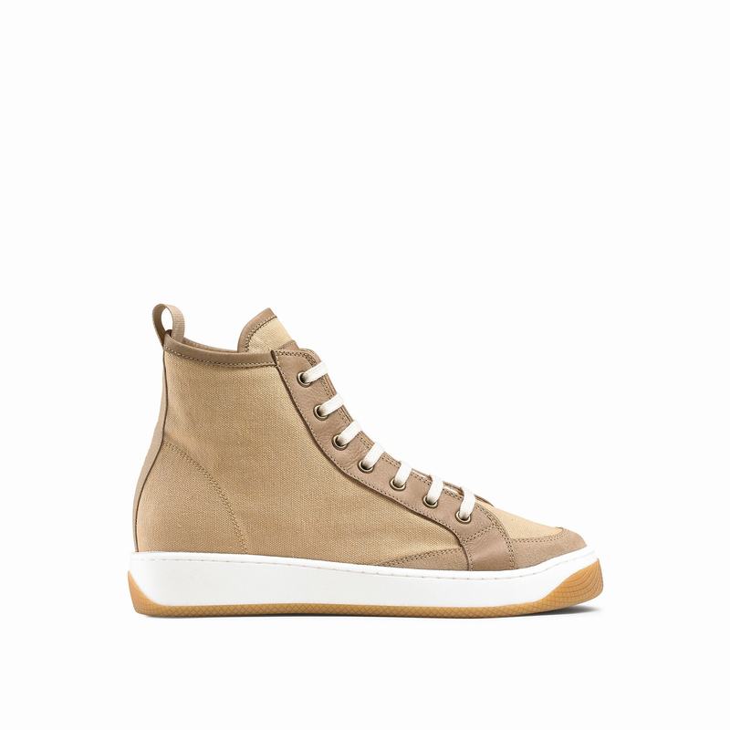 Brown Russell And Bromley Homerun Women's High Top Sneakers | HZL122ZQ