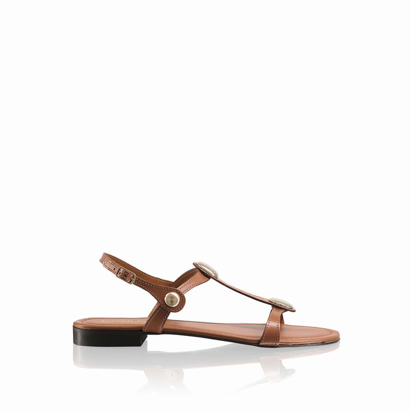 Brown Russell And Bromley Lauren Women's Flat Sandals | CXW3860NJ