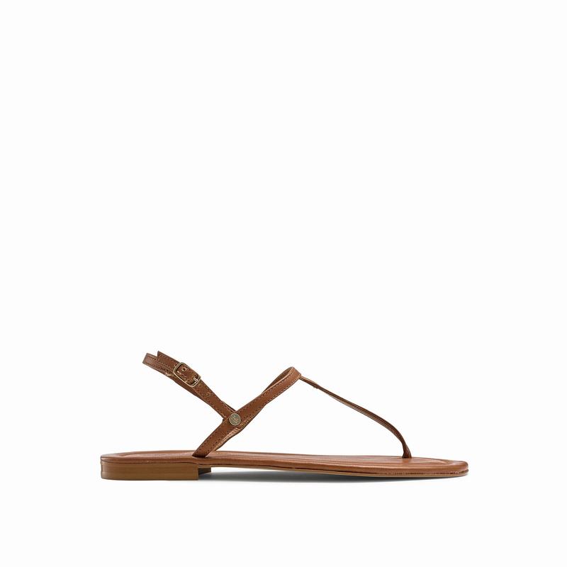 Brown Russell And Bromley Pearl Women's Flat Sandals | SBJ229PH