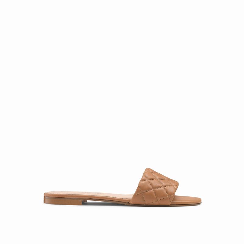 Brown Russell And Bromley Quiltmule Women's Mules | XTE7513YI