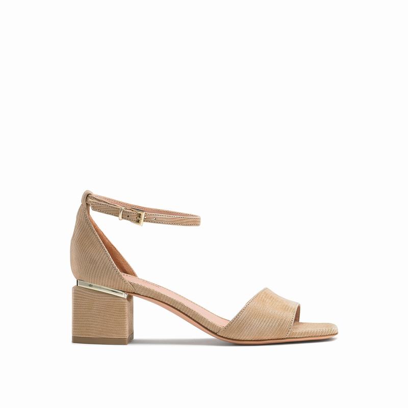 Brown Russell And Bromley Twothebar Women's Heeled Sandals | NQA9933TT