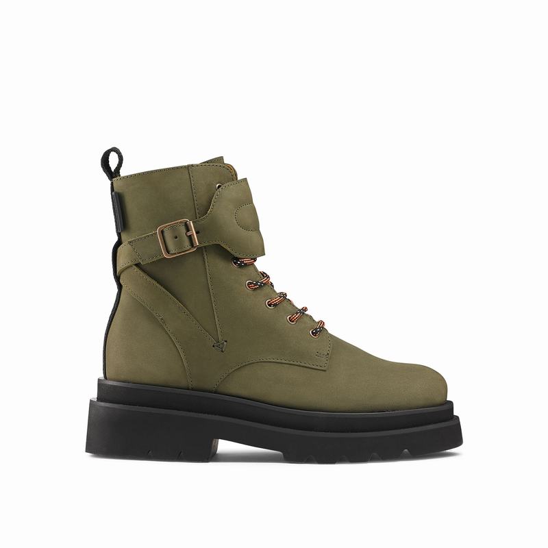 Green Russell And Bromley Soho Women's Lace Up Boots | HUT2722TP