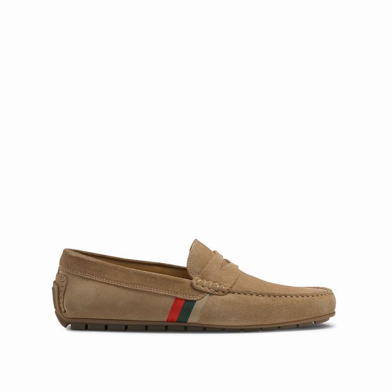 Khaki Russell And Bromley Soft Wear Men's Loafers | DMP5468HP