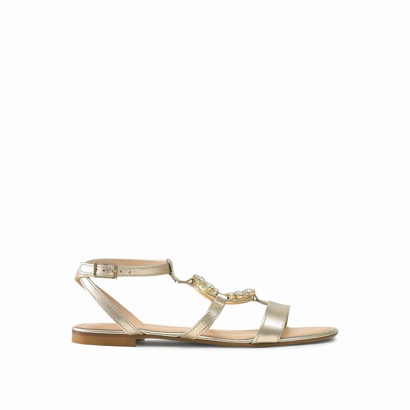Metallic Russell And Bromley Empress Women's Flat Sandals | CPD897UR