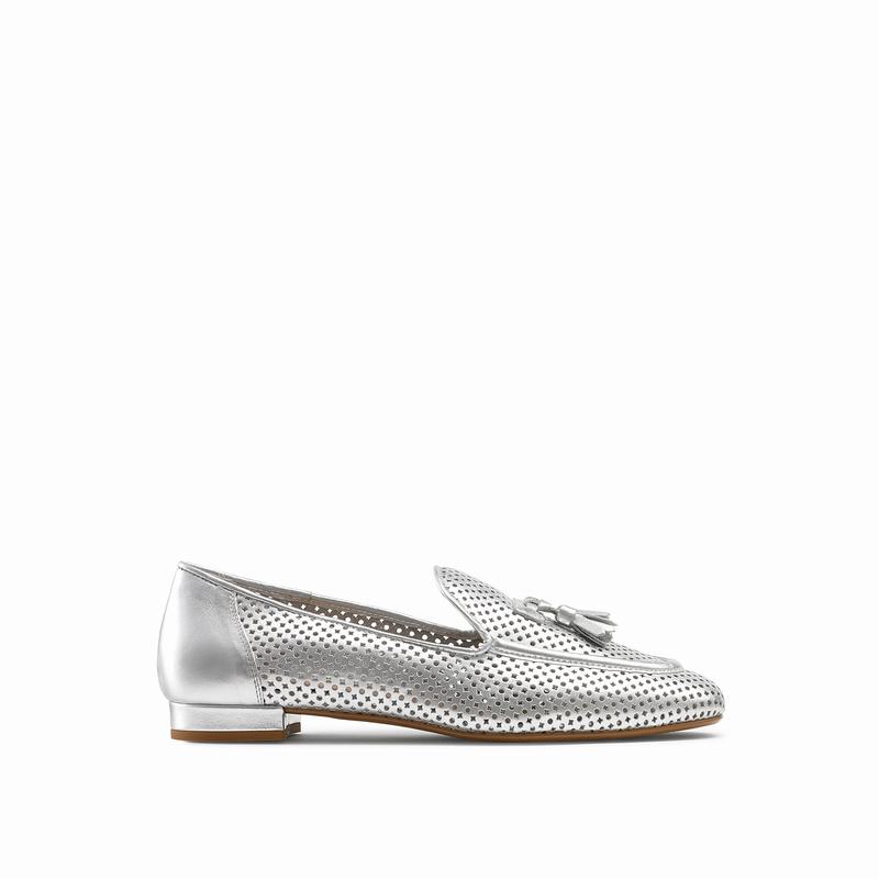 Metallic Russell And Bromley Perfect Women's Loafers | UHX4567LJ