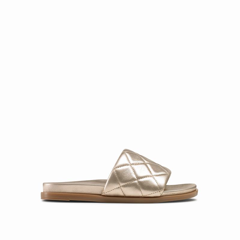 Metallic Russell And Bromley Quiltsoft Women's Mules | JSJ9020JX