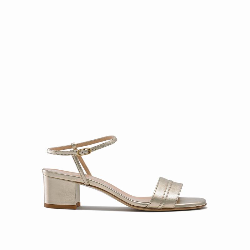 Metallic Russell And Bromley Superblock Women's Heeled Sandals | ZLL4251XA