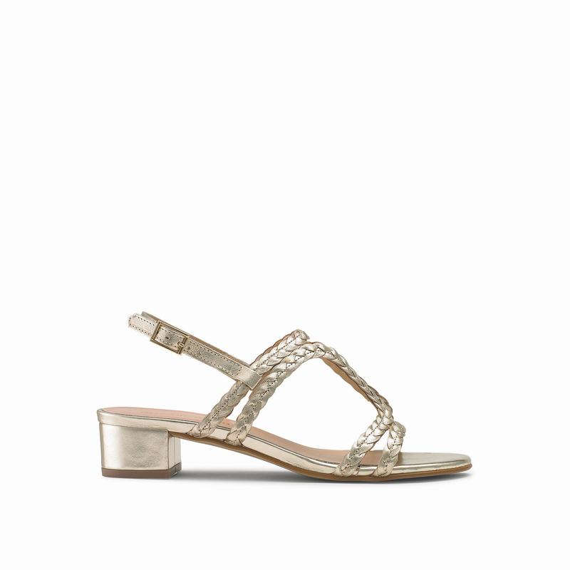 Metallic Russell And Bromley Twister Women's Wedge Sandals | PHR2770YK