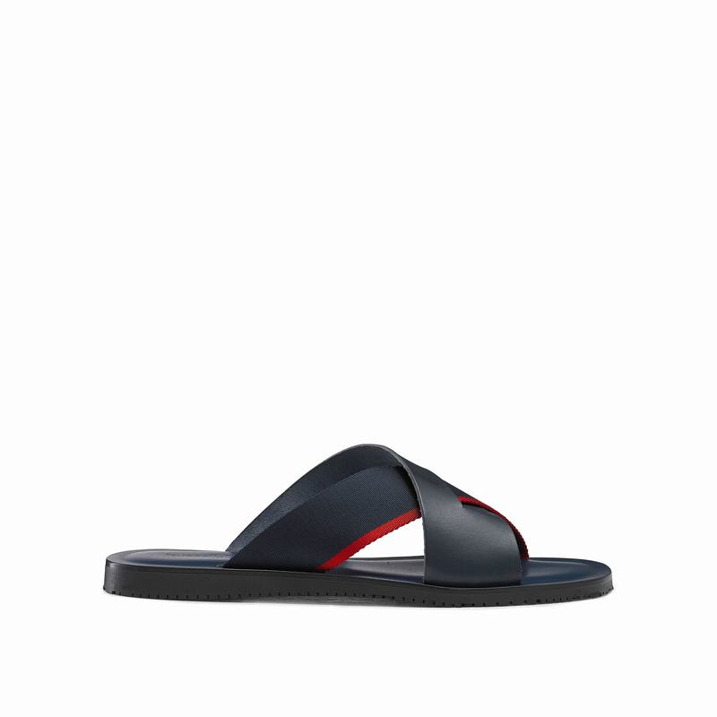 Navy Russell And Bromley Fab Men's Sliders | BKU1372XV