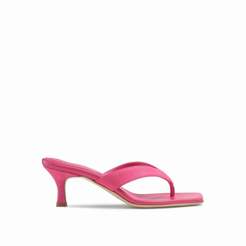 Pink Russell And Bromley Airshow Women's Heeled Sandals | ZKJ567ED