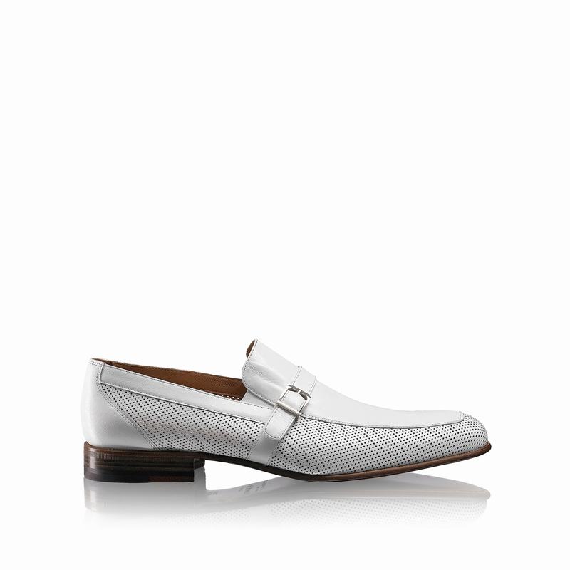 White Russell And Bromley Charisma Men's Loafers | OZM3394QO