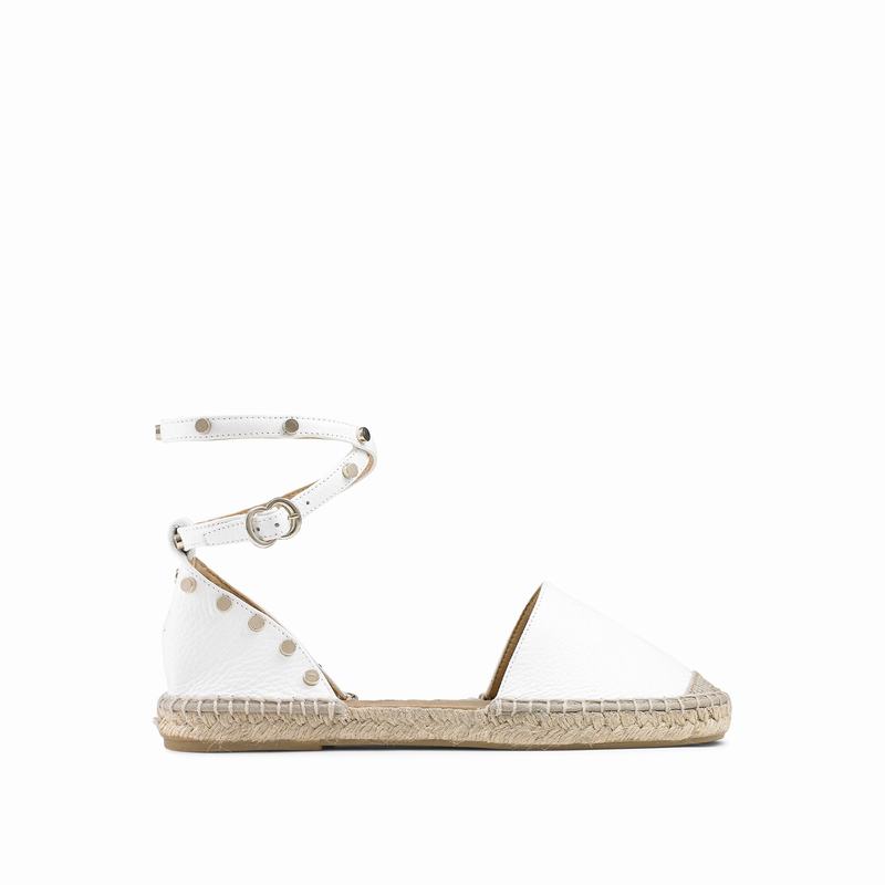White Russell And Bromley Coin Wrap Women's Espadrilles | RKD206UW