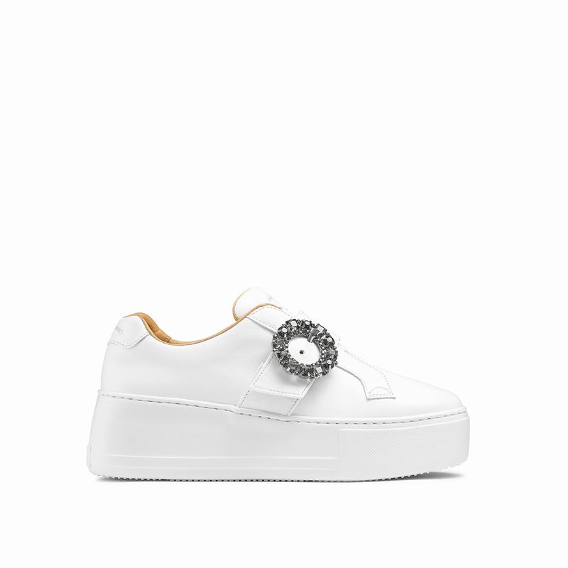 White Russell And Bromley Park Gem Women's Platform Sneakers | QHQ8760YM
